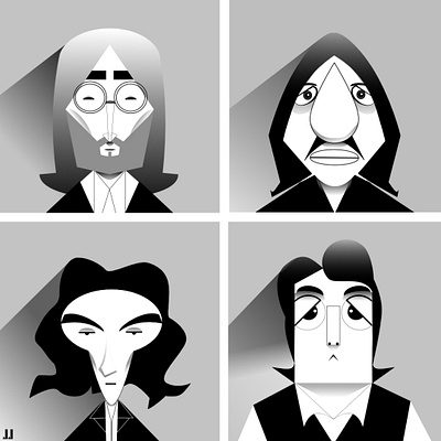 The Beatles Caricature affinity designer caricature illustration vector