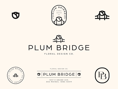 Plum Bridge Floral Design Co. brand branding design graphic design logo