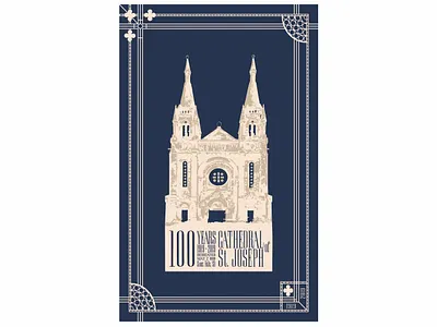 St. Joseph Cathedral poster design graphic design illustration vector