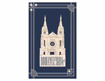 St. Joseph Cathedral poster design graphic design illustration vector