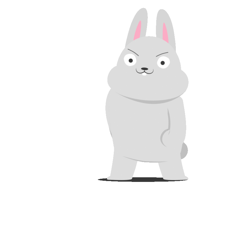 Angry Rabbit 2d animation app emoji flat gif illustration motion motion graphic rabbit sticker ui