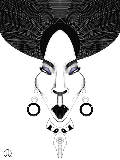 Angela Bassett black and white black panther caricature illustration procreate wakanda forever