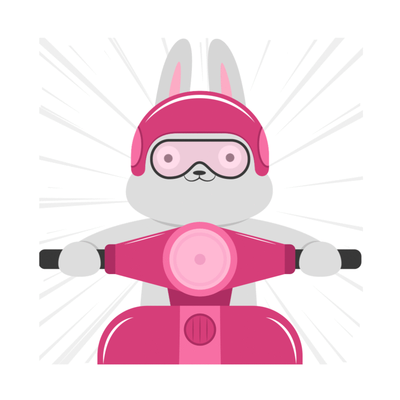 Crazy driver rabbit 2d animation emoji flat gif illustration motion motion graphic rabbit sticker