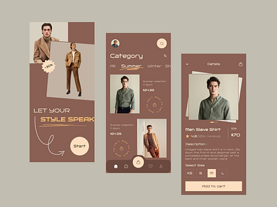 E-Commerce Mobile App app design cart page checkout e commerce fashion home mobile app online sho product design product details shop spalsh screen ui design ui ux vintage fashion