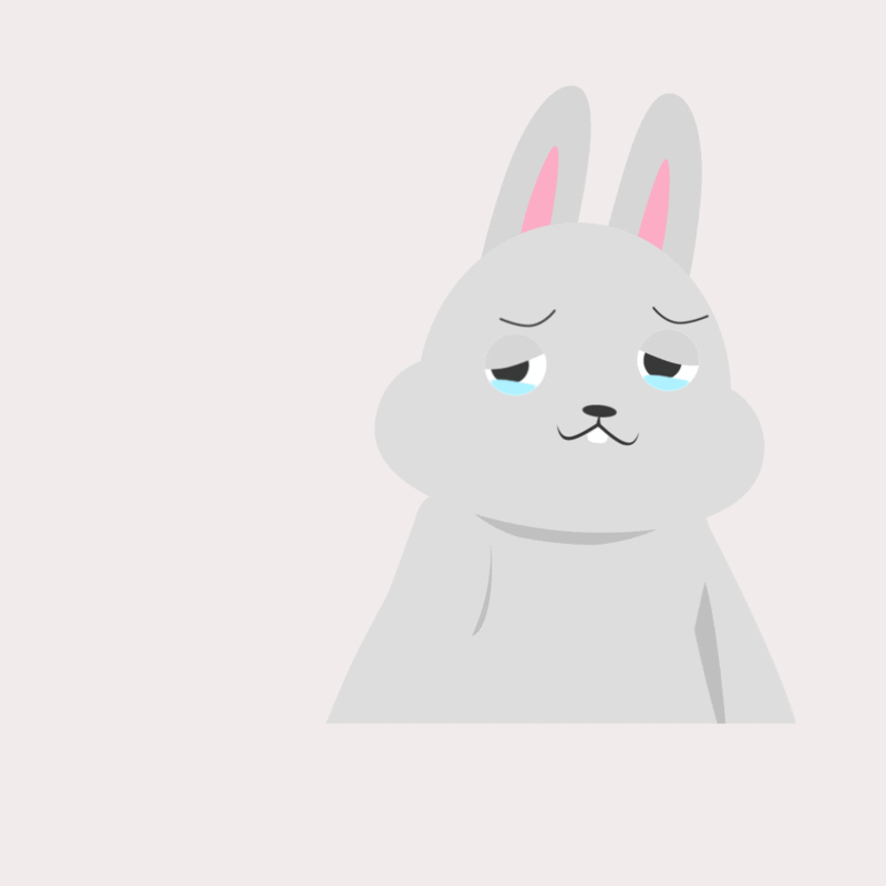 Poor Rabbit 2d animation emoji flat gif illustration motion rabbit sticker