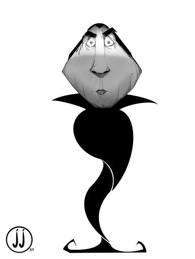Bela Lugosi, Dracula black and white caricature illustration procreate