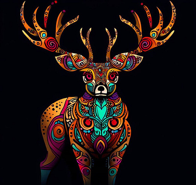 Deer wixárica tribe animation graphic design ui