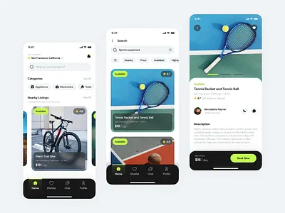 Renting Mobile App app app design booking booking app clean design mobile app mobile app design mobile design mobile ui online booking rent rent app rental rental app renting renting app ui design
