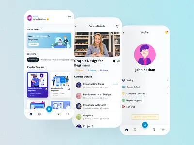 E-Learning Mobile App app app ui educational app elearning elearning app learn learning learning app development learning platfrom online learning app school management systems ui uitrends uiux ux