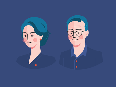 The parents in the family couple face healthcare illustration parents profile