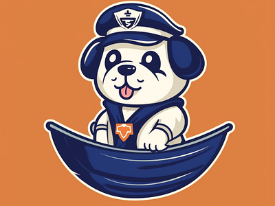 Dog Captain mascot Logo animal brand branding company design elegant illustration logo vector