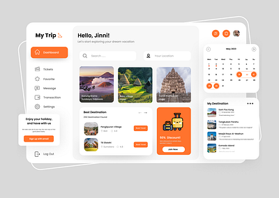 Travel Website - My Trip branding daily ui design figma graphic design interface ui
