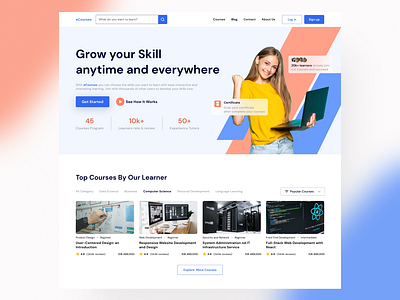 Tech Course Landing Page Design design figma landing page portfolio ui ux website