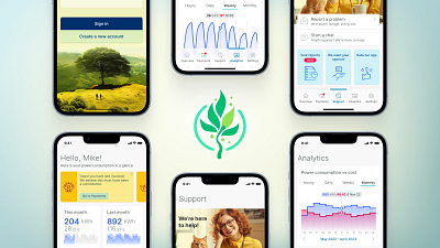Ecopower: Mobile app for retail customers in the energy industry ui