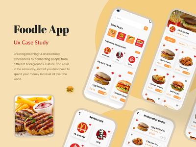 Foodle - Food app UX case study case study food app food app design food case study food ux problem solving restaurant app ux ux case study