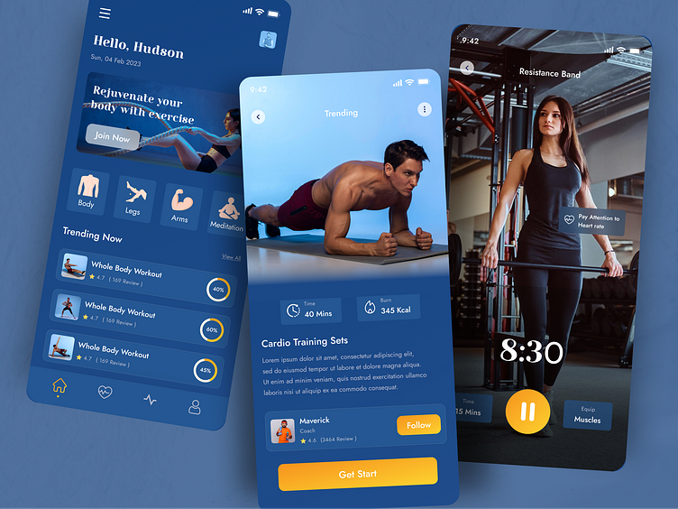 Fitness App Design by Eftear Ahmed on Dribbble