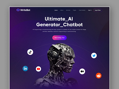 AI content generator website design ChatGPT saas platform ai figma ai landing page ai ui kit ai web artificial intelligence chat bot landing page clean design copywriter homepage landingpage machine learning minimal design page template for ai