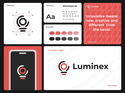 luminex branding brand guideline brand identity branding creative design innovative logo light bulb light design logo logo design modern modern logo technology