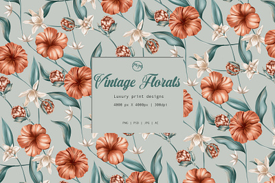 Vintage Florals apparel art design fabric floral illustration pattern patternbundle print