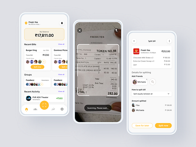 Split Bills App billsplitapp dailyui dailyuichallenge design designchallenge figma financeapp gratitude splitbillsapp superdribbbs ui uxuidesigner