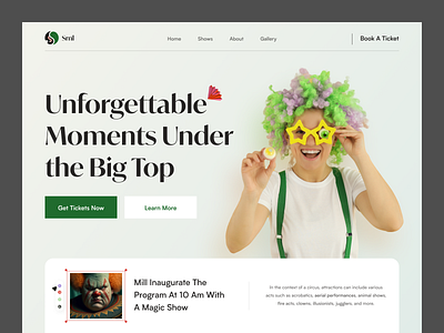 Ticket Booking Website- Circus booking branding buying circus clean events minimal popular saas ticket booking tickets ui ux website