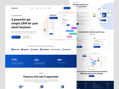 Saas Landing Page crm figma free graphic design kit landing page design saas saas landing page ui ui design web design website