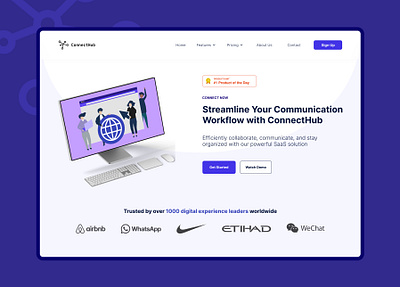 ConnectHub || Conversion Oriented SaaS Web UI Design connect with others conversion design landing page saas ui ux website webui