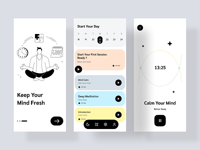 Self help app design mobile app app design app designer depression meditation meditation app meditation app design mental health mental health app mindfulness mobile app mood tracker screen time screen time app self development self development app self help self help app ui designer ui kit