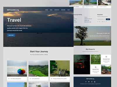 Travel website landing page grid system landing page typography ui ux