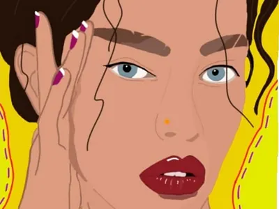 Face story brushes colours creativity design illustration strokes