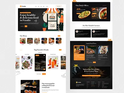 Restaurant Web Site Design : Landing Page / Home Page UI beverage burger cooking delivery service food food and food delivery foodies homepage landing page pizza restaurant restaurant landing page ui uiux ux web design website website design