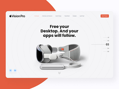 Vision Pro Header UI design branding design figma graphic design illustration landing page ui ux web website