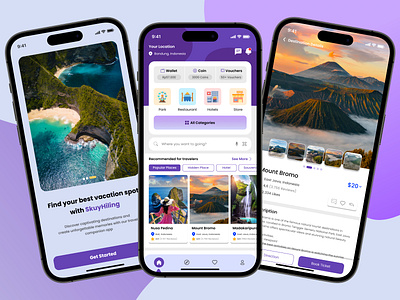SkuyHiling App app graphic design traveling ui ux