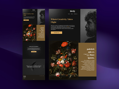 Web Design of Arts art website arts asymetry black branding brutalism dark website design flower graphic design grey photography typography ui user interface web design website yelow