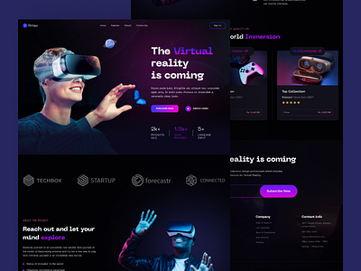 Virtuality Web Site Design: Landing Page / Home Page UI branding clean crypto figma home page ui interface landing page minimal trend design trending ui ui design uiux user interface virtual reality virtuality web virtuality web site web site design webpage website design