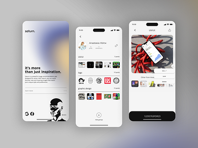 A platform for artists (saturn./conc.) app design ui