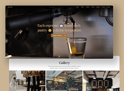 Cafe Bliss branding design ux