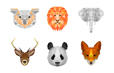 geometric animal face concept for client 3d animal animals branding design geometric geometry graphic design illustration low poly low polygonal polygon ui vector