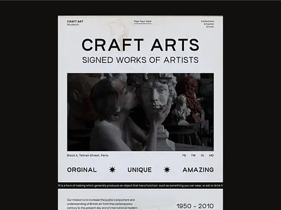 Craft Art Museum art art gallery art museum artist contemporary century craft craft art echo echo design echodesign kiss monochromic museum statue texture ui design web design webdesign