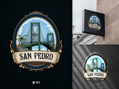 San Pedro Logo branding design hand drawing hand drawn illustration logo ui vector vintage vintage logo
