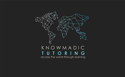 logo for knowmadic tutoring 3d branding design geometric geometry graphic design illustration logo logo design low poly minimal polygonal vector world map