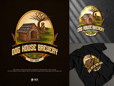 Dog House Brewery branding design hand drawing hand drawn illustration logo ui vector vintage vintage logo