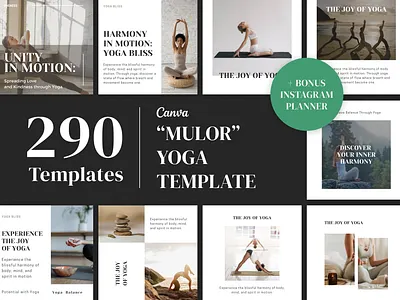 Yoga Instagram Template Bundle canva design canva template design instagram instagram post instagram stories instagram template ui