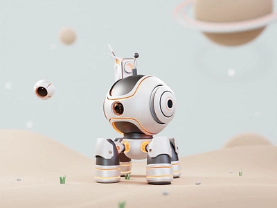 Mini Robots Animation 3d animation art blender cartoon design illustration loop render robot