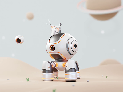 Mini Robots Animation 3d animation art blender cartoon design illustration loop render robot