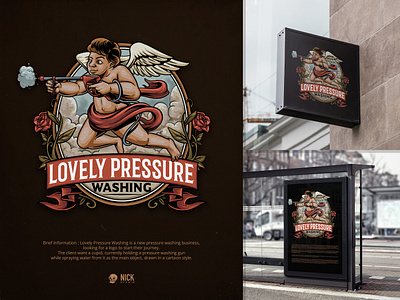 Lovely Pressure Washing branding design hand drawing hand drawn illustration logo ui vector vintage vintage logo