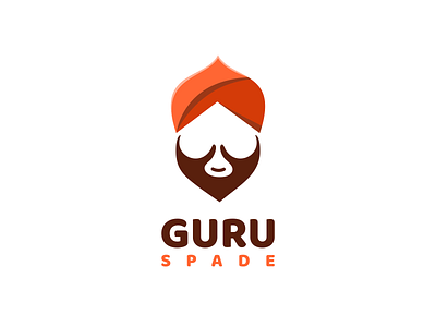 Guru combination with spade app branding design graphic design guru icon illustration logo meditation spade ui ux vector
