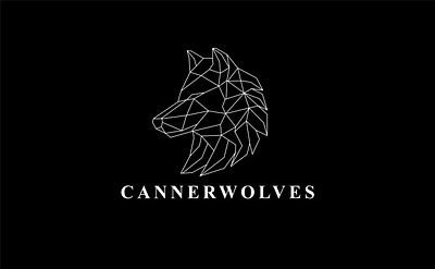 CANNERWOLVES LOGO animals branding geometric geometry graphic design illustration logo logo design low poly minimal polygonal triangle wolf