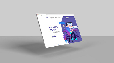 Creative studio landing page design adobephotoshop landingdesign webpage