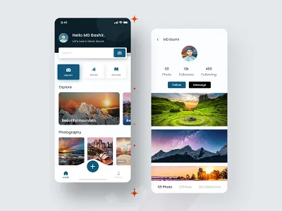 Photography Mobile App Design 2021 best app app camera app cameraman cemera interface mobile app design mobile ui photo editor photograph app photographer photographers photoshoot photoshop portfolio profile